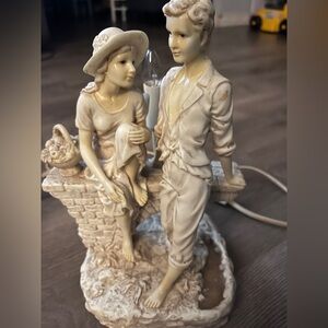 Bar-ague style lamp Italian porcelain about 10" vintage antique. Unique rare